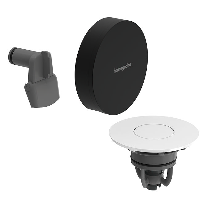hansgrohe Exafill Bath Filler, Waste and Overflow Trim Set - Matt Black