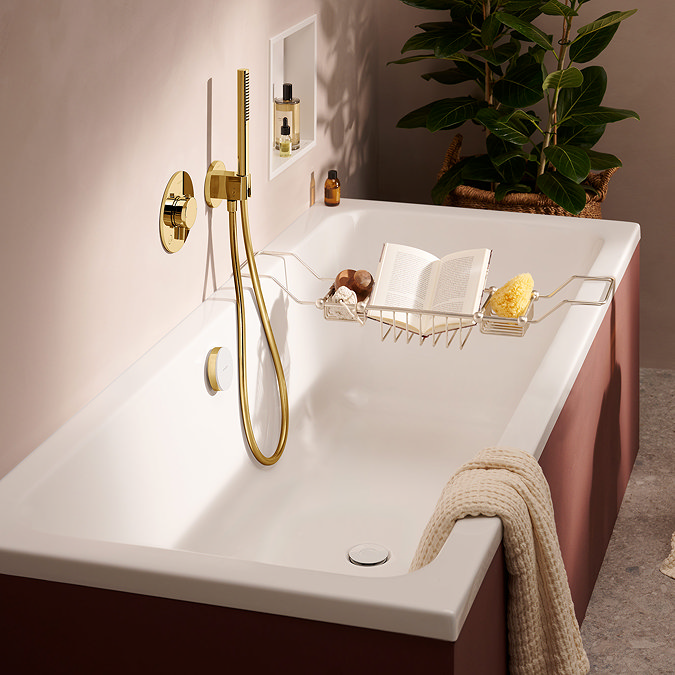 hansgrohe Exafill Bath Filler, Waste and Overflow Trim Set - Polished Gold