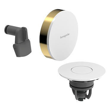hansgrohe Exafill Bath Filler, Waste and Overflow Trim Set - Polished Gold