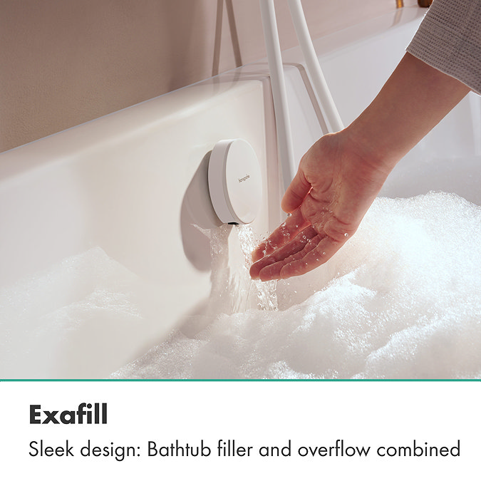 hansgrohe Exafill Bath Filler, Waste and Overflow Trim Set - White