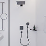 hansgrohe FixFit Square Wall Outlet with Non-Return Valve - Matt Black - 26455670  Feature Large Image