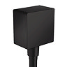 hansgrohe FixFit Square Wall Outlet with Non-Return Valve - Matt Black - 26455670 Large Image