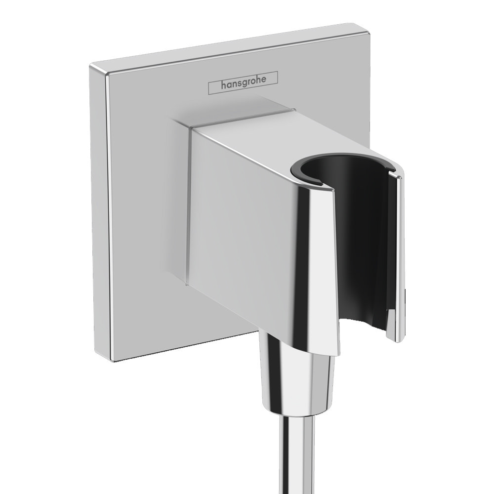 hansgrohe FixFit Square Wall Outlet with Shower Holder | Victorian Plumbing