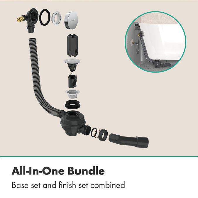 hansgrohe Flexaplus Waste & Overflow Set - Chrome
