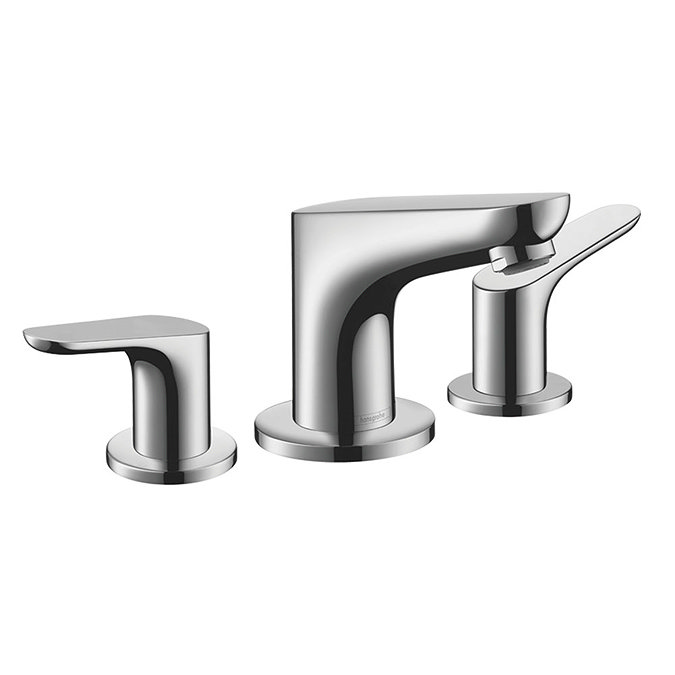 hansgrohe Focus 3-Hole Basin Mixer 100 with Pop-up Waste - 31937000 Large Image