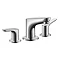 hansgrohe Focus 3-Hole Basin Mixer 100 with Pop-up Waste - 31937000 Large Image