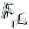 hansgrohe Focus 70 Basin Mixer + Bath Filler Tap Package Large Image