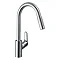 hansgrohe Focus M41 Single Lever Kitchen Mixer 240 with Pull Out Spray - Chrome - 31815000 Large Ima