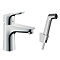 hansgrohe Focus Single Lever Basin Mixer 100 with Bidet Spray and 160cm Shower Hose