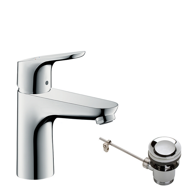 hansgrohe Focus Single Lever Basin Mixer 100 with Pop-up Waste