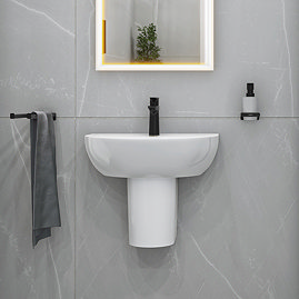 hansgrohe GladeLake S 550mm 1TH Basin + Semi Pedestal