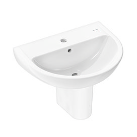 hansgrohe GladeLake S 600mm 1TH Basin + Semi Pedestal