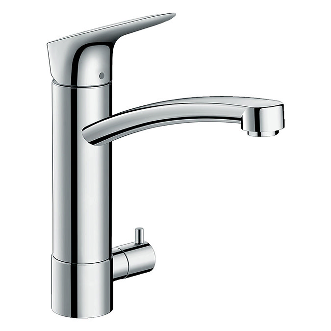 hansgrohe Logis M31 Single Lever Kitchen Mixer 220 with Shut-Off Valve - 71834000 Large Image