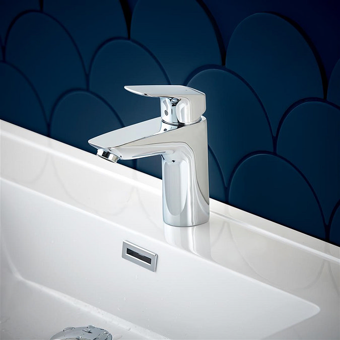 hansgrohe Logis Single Lever Basin Mixer 100 with Push-open Waste - 71107000  Feature Large Image