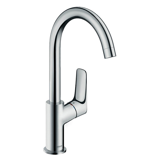 hansgrohe Logis Single Lever Basin Mixer 210 with Swivel Spout and Pop-up Waste - 71130000 Large Ima