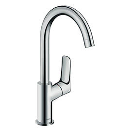 hansgrohe Logis Single Lever Basin Mixer 210 with Swivel Spout and Pop-up Waste - 71130000 Medium Im