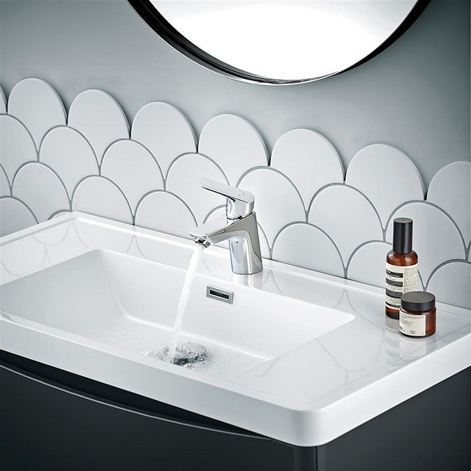 hansgrohe Logis Single Lever Basin Mixer 70 with Push-open Waste - 71077000 Profile Large Image