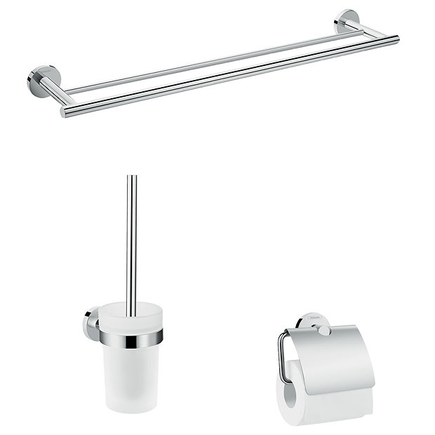 hansgrohe Logis Universal 3-Piece Bathroom Accessories Set - 41727000 Large Image
