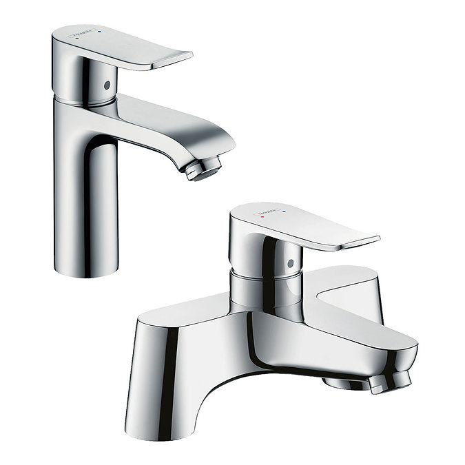 hansgrohe Metris 110 Basin Mixer + Bath Filler Tap Package Large Image