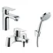 hansgrohe Metris 110 Basin Mixer + Bath Shower Mixer Tap Package Large Image