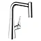 hansgrohe Metris M71 Single Lever Kitchen Mixer 220 with Pull Out Spray - Chrome - 14834000 Large Im