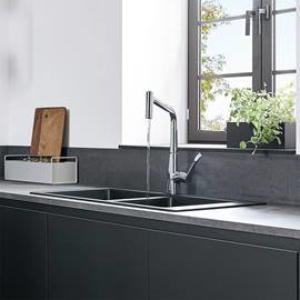 hansgrohe Metris Select M71 Single Lever Kitchen Mixer 320 with 