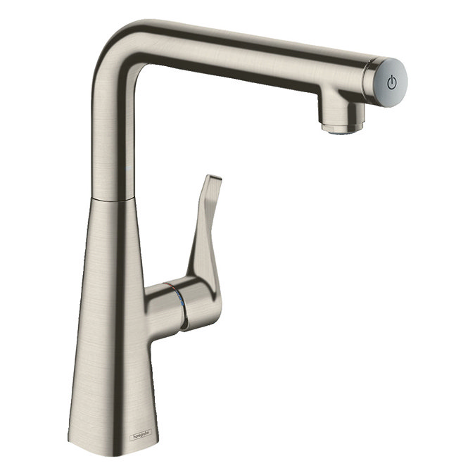 hansgrohe Metris Select M71 Single Lever Kitchen Mixer 260 - Stainless Steel - 14847800 Large Image