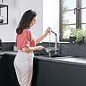 hansgrohe Metris Select M71 Single Lever Kitchen Mixer 320 with Pull-Out Spout - Chrome - 14884000  Profile Large Image