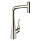 hansgrohe Metris Select M71 Single Lever Kitchen Mixer 320 with Pull-Out Spout - Stainless Steel - 1
