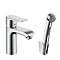 hansgrohe Metris Single Lever Basin Mixer 100 with Bidet Spray and 160cm Shower Hose - 31285000 Larg