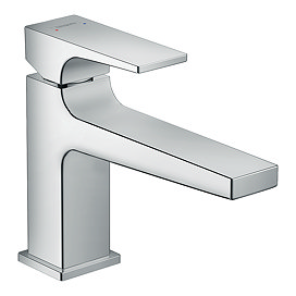 hansgrohe Metropol Single Lever Basin Mixer 100 with Lever Handle and Push-open Waste