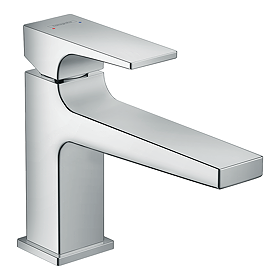 hansgrohe Metropol Single Lever Basin Mixer 100 with Lever Handle and Push-open Waste