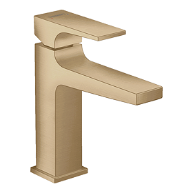 hansgrohe Metropol Single Lever Basin Mixer 110 with Lever Handle and Push-open Waste - Brushed Bronze