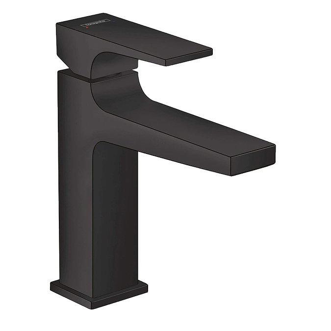 hansgrohe Metropol Single Lever Basin Mixer 110 + Push-open Waste - Matt Black