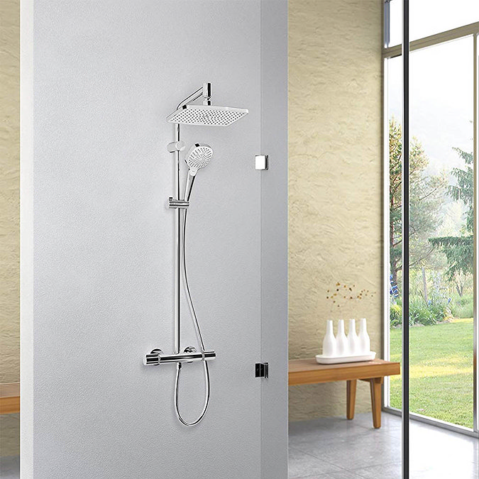 Hansgrohe MySelect E Showerpipe 240 Thermostatic Shower Mixer - 26764400  Feature Large Image