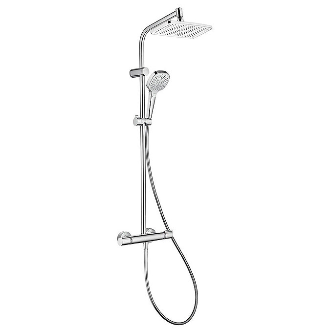 Hansgrohe MySelect E Showerpipe 240 Thermostatic Shower Mixer - 26764400 Large Image