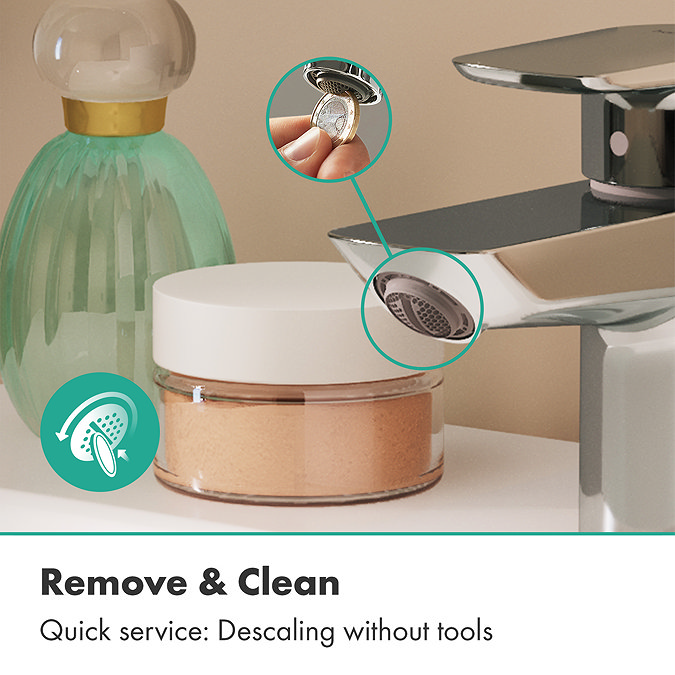 hansgrohe Neovis Q Single lever basin mixer 70 CoolStart with push-open waste set Chrome