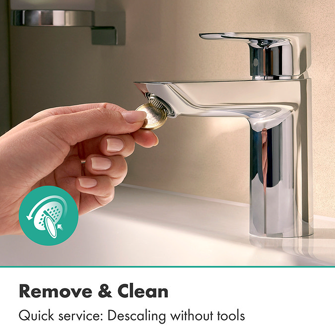hansgrohe Neovis Q CoolStart Basin Mixer 100 with Pop-up Waste - Chrome