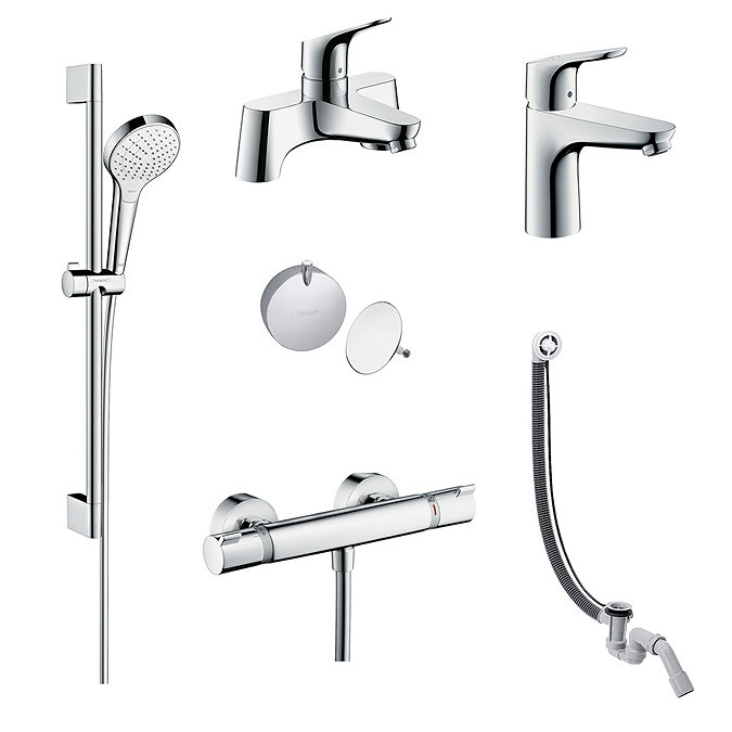 hansgrohe Over Bath Taps & Shower Package Large Image