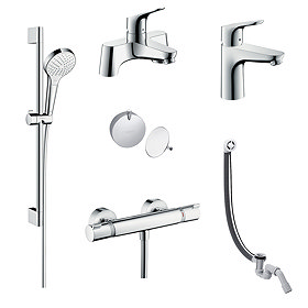 hansgrohe Over Bath Taps & Shower Package Large Image