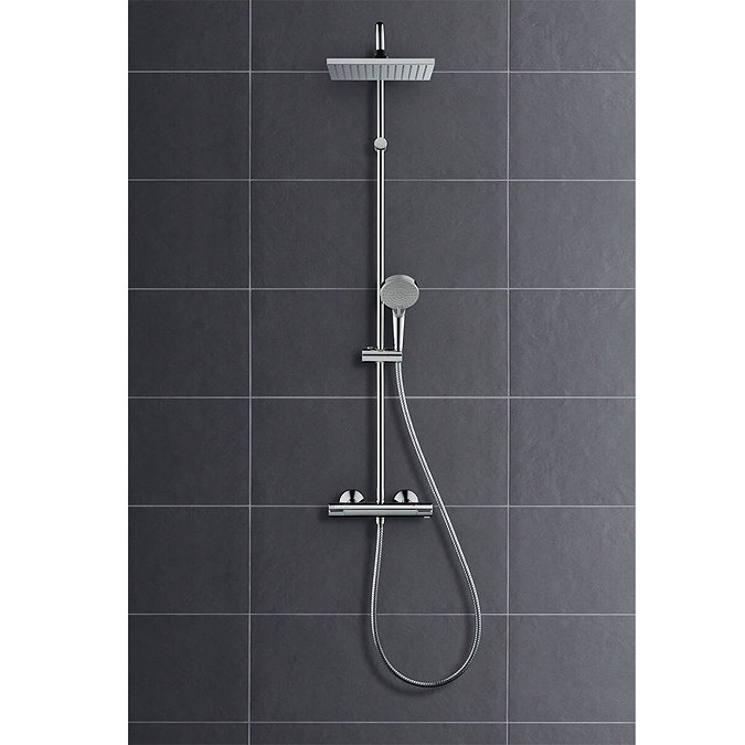 hansgrohe Pack of 2 Vernis Shape Showerpipe 230 Thermostatic Shower Mixer - 26287000 Feature Large
