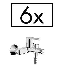 hansgrohe Pack of 6 Vernis Blend Exposed Single Lever Bath Shower Mixer - 71447000 Medium Image