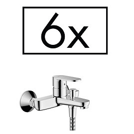 hansgrohe Pack of 6 Vernis Blend Exposed Single Lever Bath Shower Mixer - 71447000 Large Image