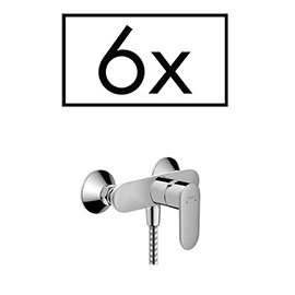 hansgrohe Pack of 6 Vernis Blend Exposed Single Lever Shower Mixer - Chrome - 71647000 Medium Image