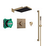 hansgrohe Pulsify E 260 Overhead Shower and 1jet EcoSmart Hand Shower, Slide Rail Kit with ShowerSelect Comfort E Thermostat-EcoSmart - Brushed Bronze