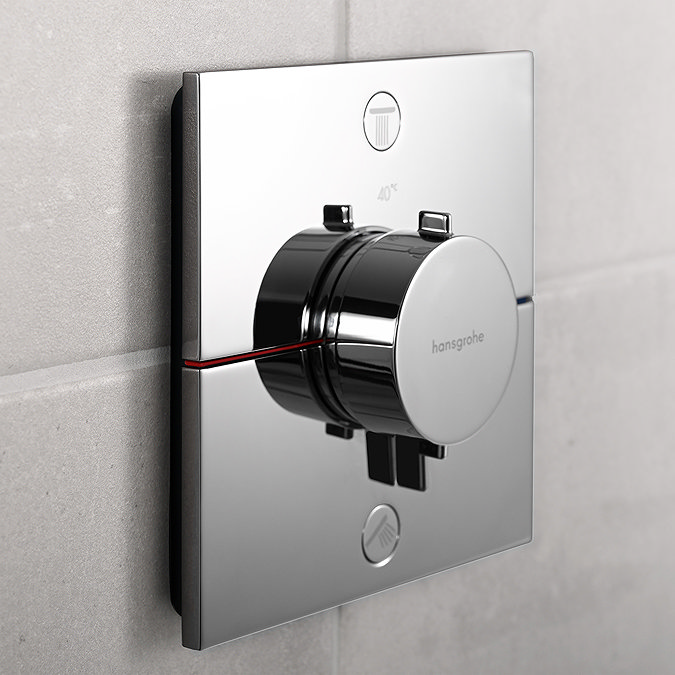 hansgrohe Pulsify E 260 Overhead Shower and 1jet EcoSmart Hand Shower, Slide Rail Kit with ShowerSelect Comfort E Thermostat-EcoSmart - Chrome