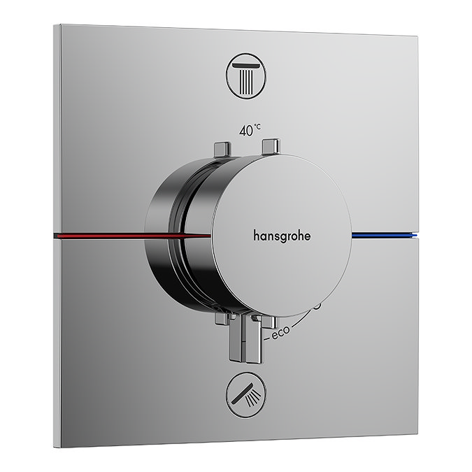 hansgrohe Pulsify E 260 Overhead Shower and 1jet EcoSmart Hand Shower, Slide Rail Kit with ShowerSelect Comfort E Thermostat-EcoSmart - Chrome