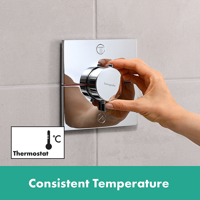 hansgrohe Pulsify E 260 Overhead Shower and 1jet EcoSmart Hand Shower, Slide Rail Kit with ShowerSelect Comfort E Thermostat-EcoSmart - Chrome