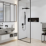 hansgrohe Pulsify E 260 Overhead Shower and 1jet EcoSmart Hand Shower, Slide Rail Kit with ShowerSelect Comfort E Thermostat-EcoSmart - Matt Black