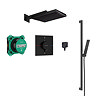 hansgrohe Pulsify E 260 Overhead Shower and 1jet EcoSmart Hand Shower, Slide Rail Kit with ShowerSelect Comfort E Thermostat-EcoSmart - Matt Black